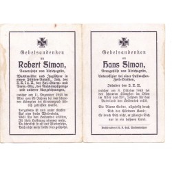 Funeral Card of 2 brothers.!