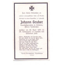LW,TUNIS Funeral Card